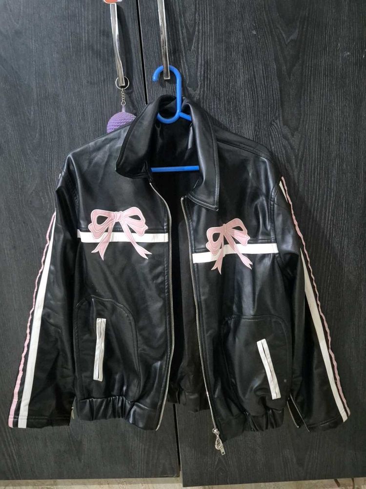 Black Jacket with Pink Bows