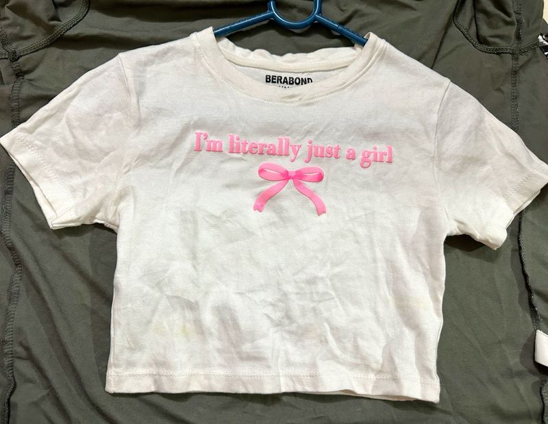 Cute "I'm literally just a girl" Crop Top