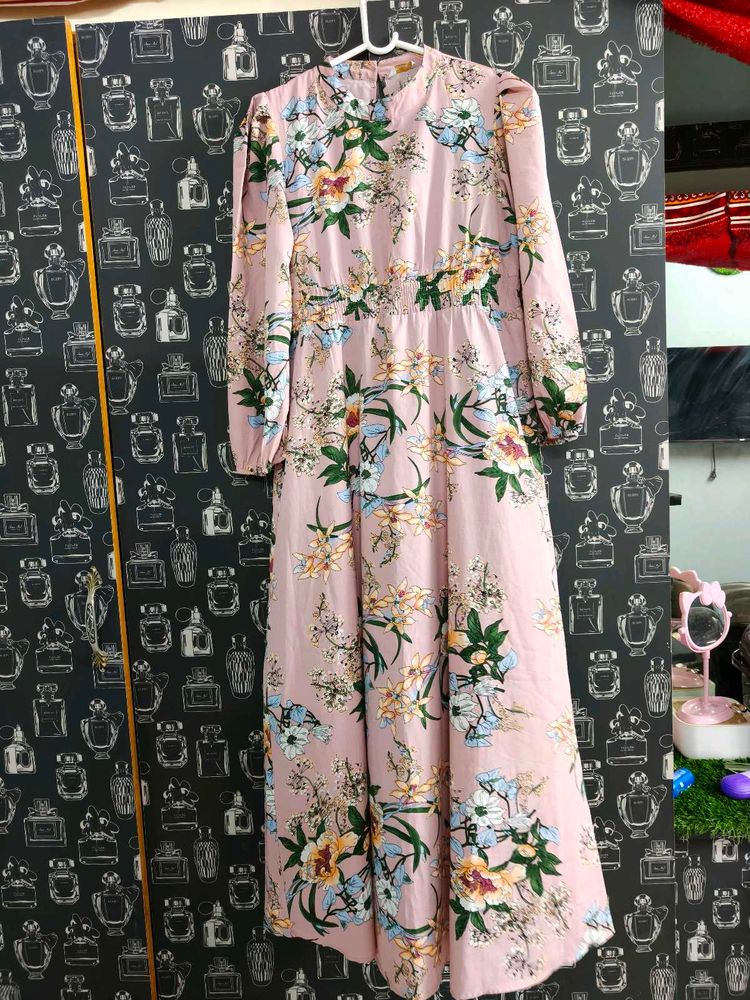 Pink Floral Maxi Dress
