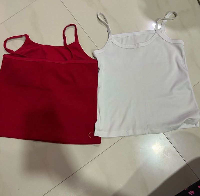 ❤️🤍 Red &amp; White Cami Combo