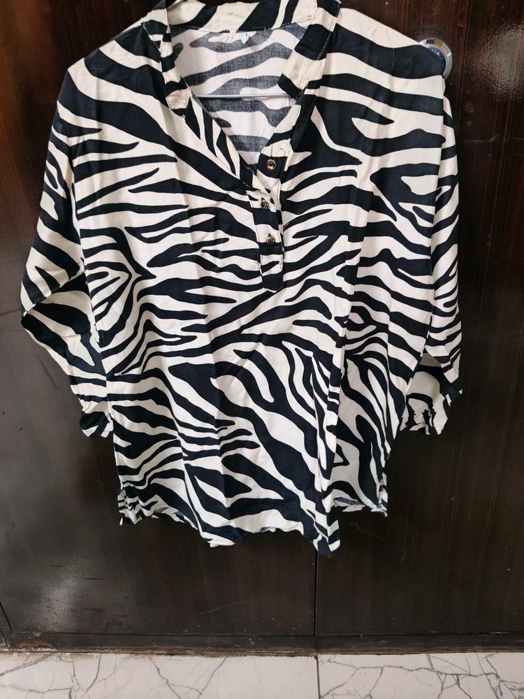 Zebra Print Tunic Top