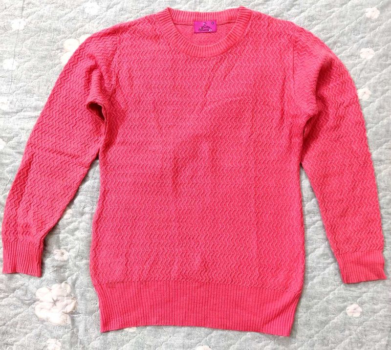 Pink full sleeves Knit Sweater