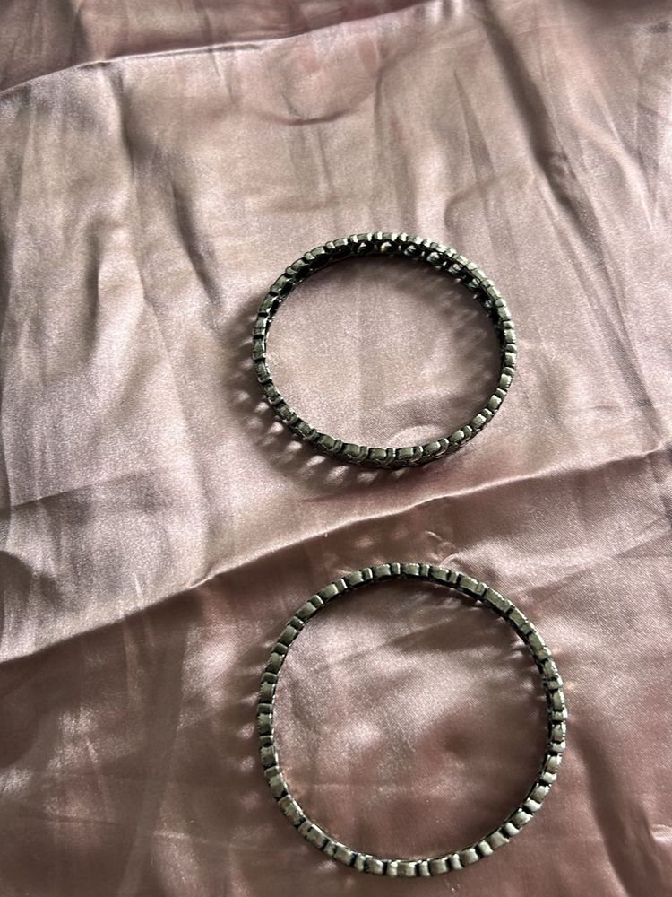 Unique Oxidized Silver Bangles