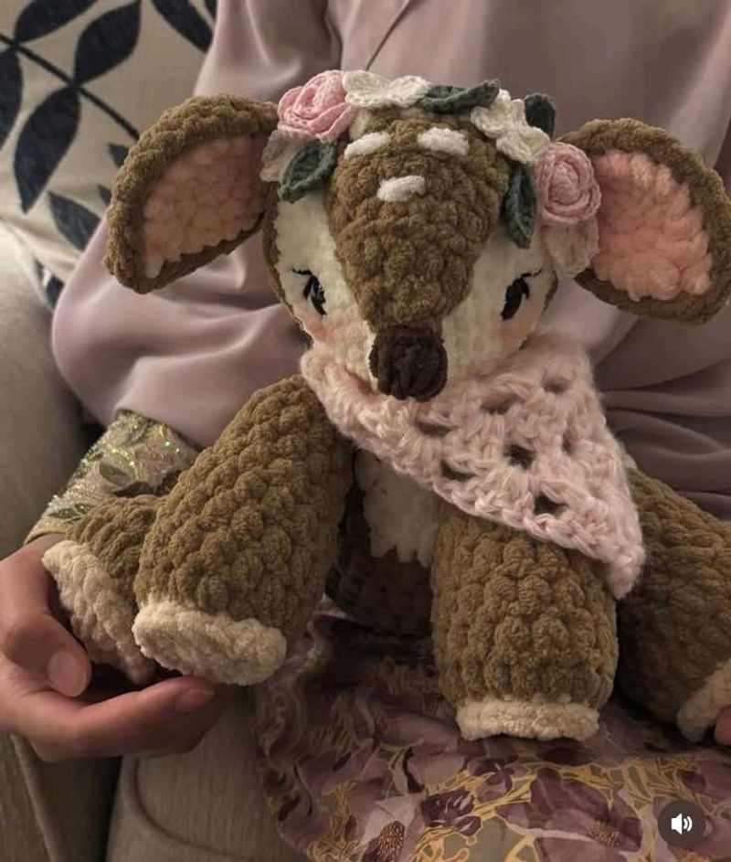 Handmade Crochet Fawn Plush Toy