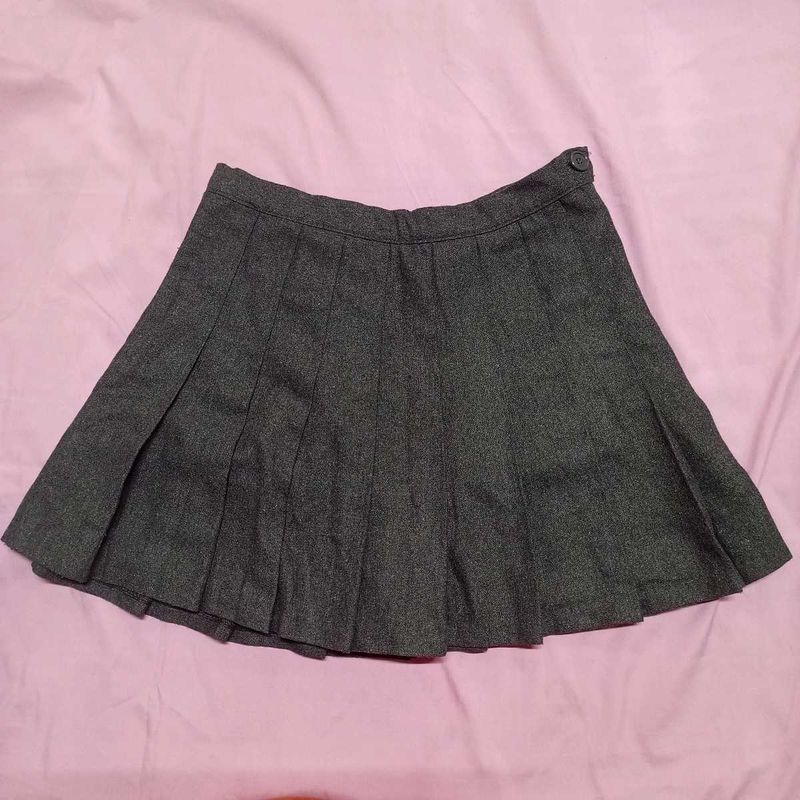 Grey Pleated Mini Skirt (built in shorts)