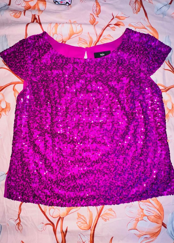 Sparkling Purplish Pink Sequin Top