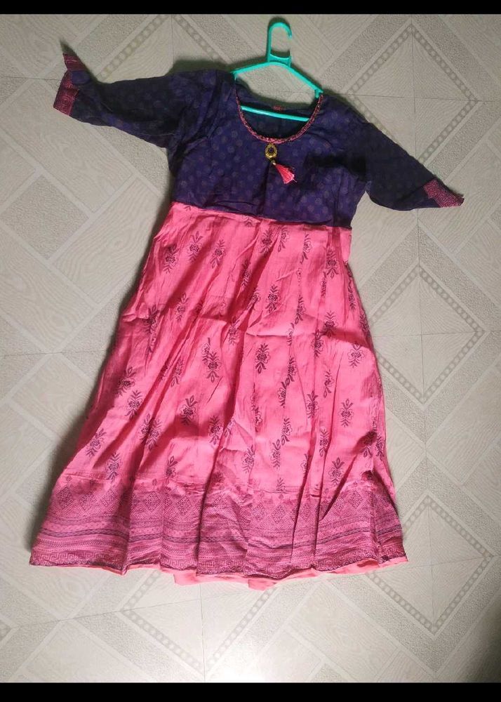 Pink &amp; Navy Ethnic Gown