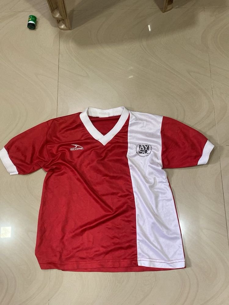 Score Red &amp; White Soccer Jersey