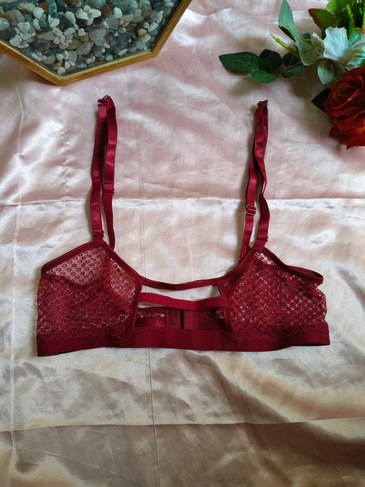 Burgundy Lace Bra