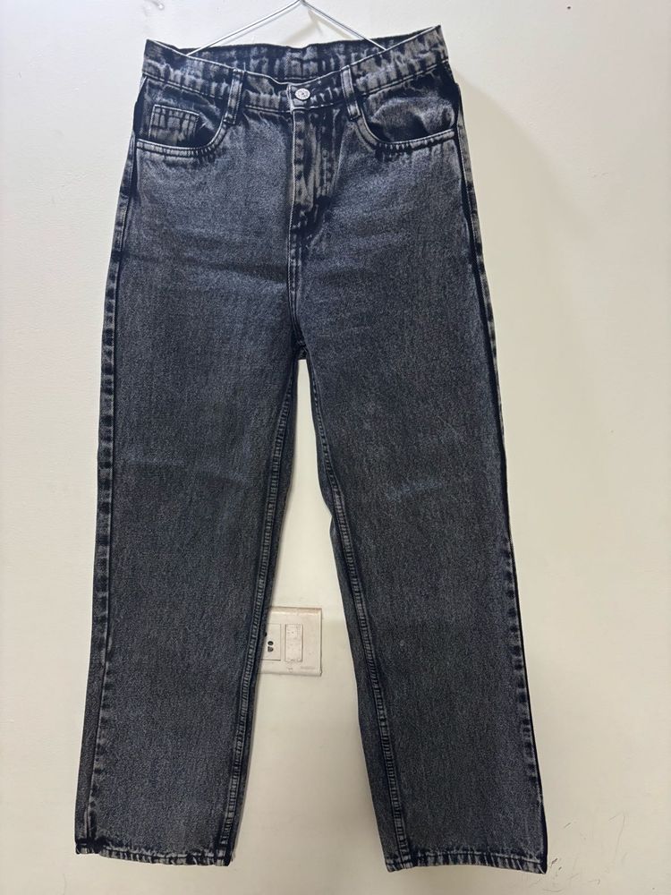 Washed Grey Denim Jeans