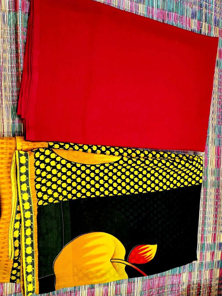 Vibrant Printed Saree 1+1 offer