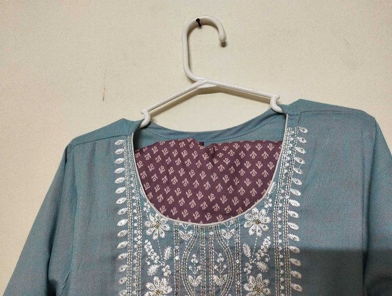 Two Toned Lavender and Blue Kurta Set