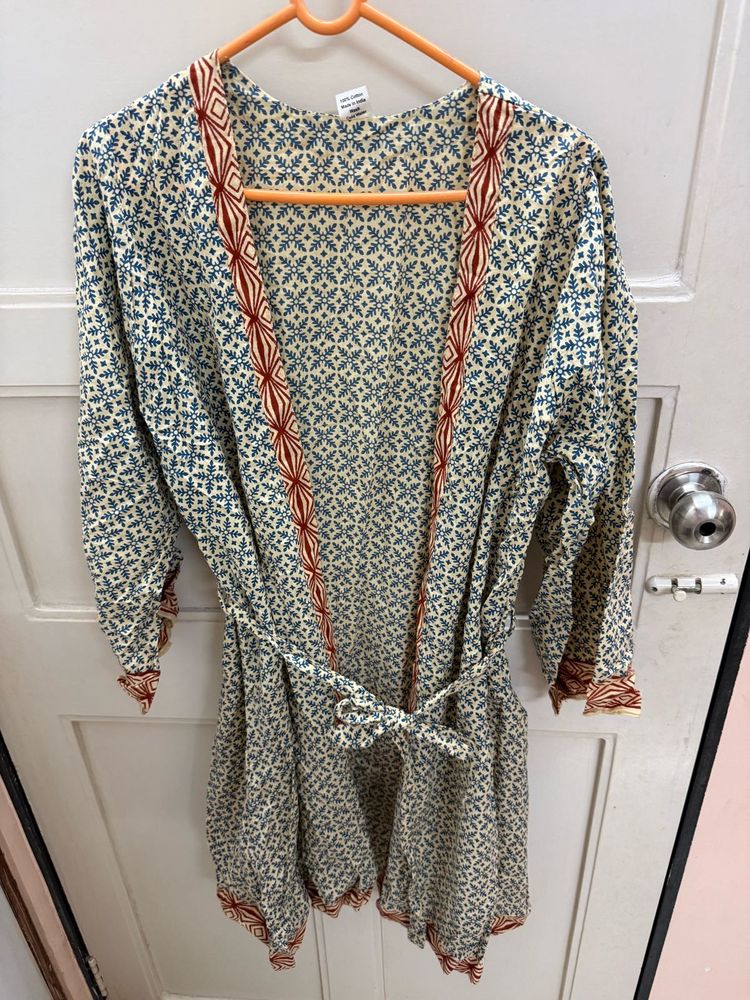 Boho Print Kimono Cotton Shrug