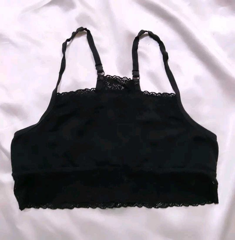 Black Lace Trim Bralette