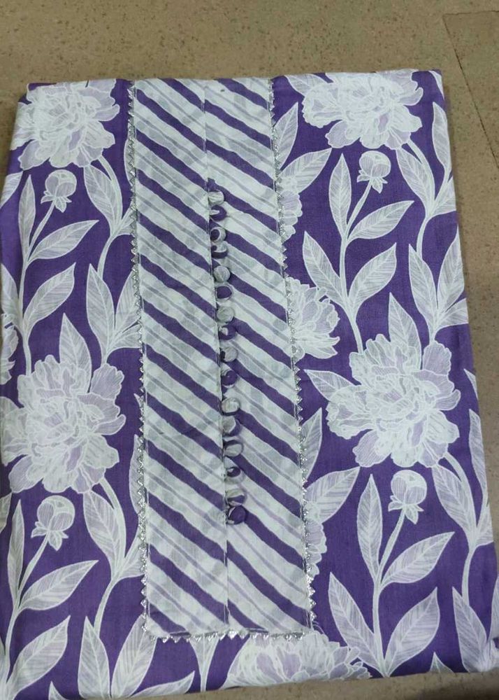 Purple Floral cotton suit