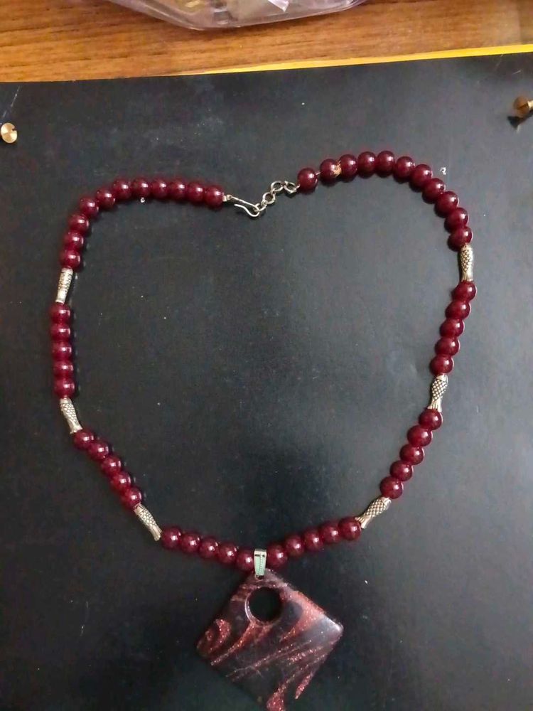 Bohemian Beaded Necklace with Pendant