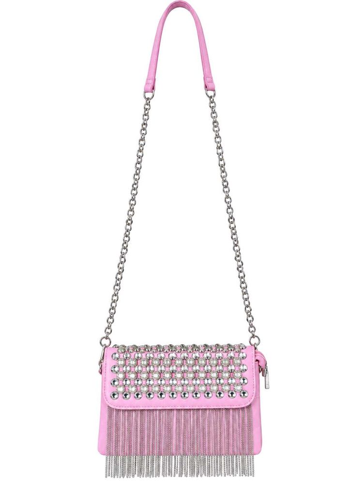 Sparkling Pink Fringe Clutch Bag