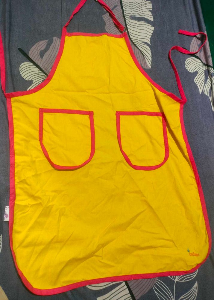 Bright Yellow Apron with Pockets