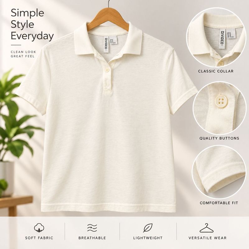 H&amp;M Classic White Polo T-Shirt