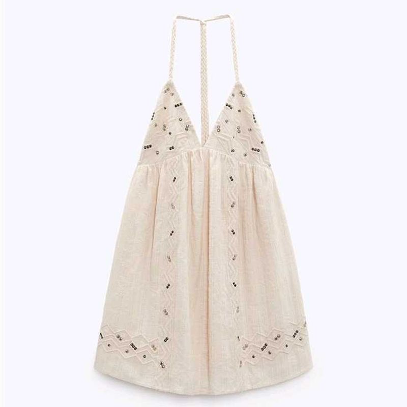 ZARA studded halter dress
