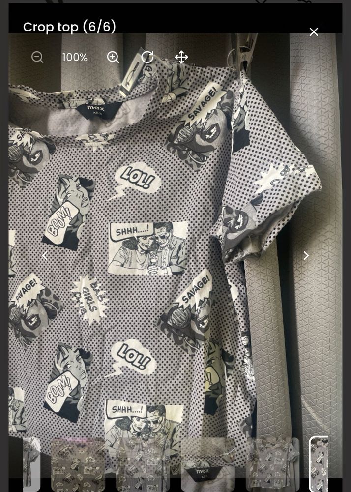 Comic Print Crop Top