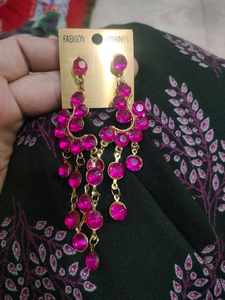 Stunning Pink Dangle Earrings