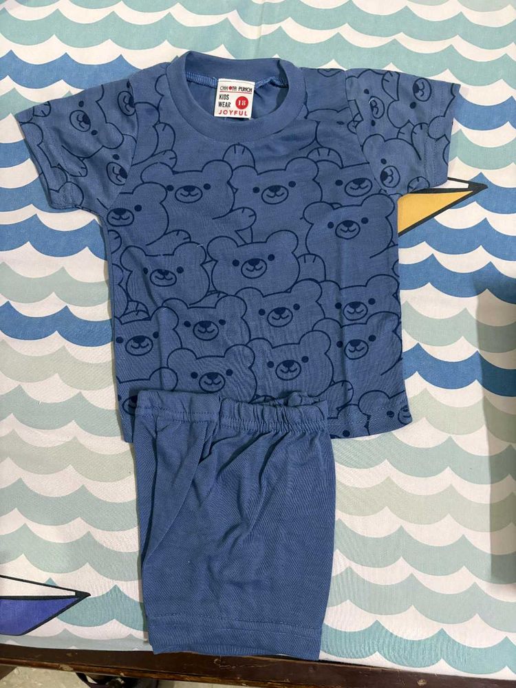 Cute Bear Print Kids Outfit
