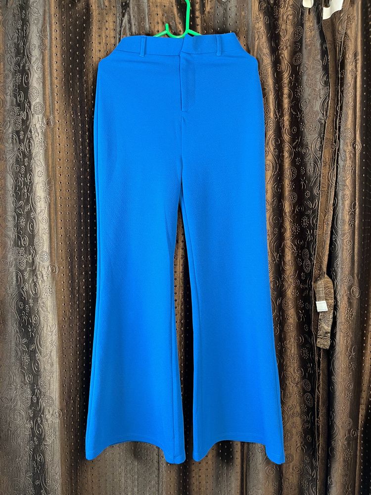 Vibrant Blue Wide-Leg Trousers