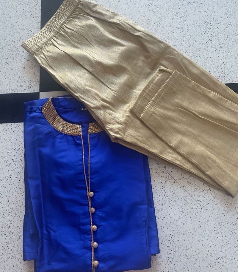 Blue &amp; Gold Indian Outfit