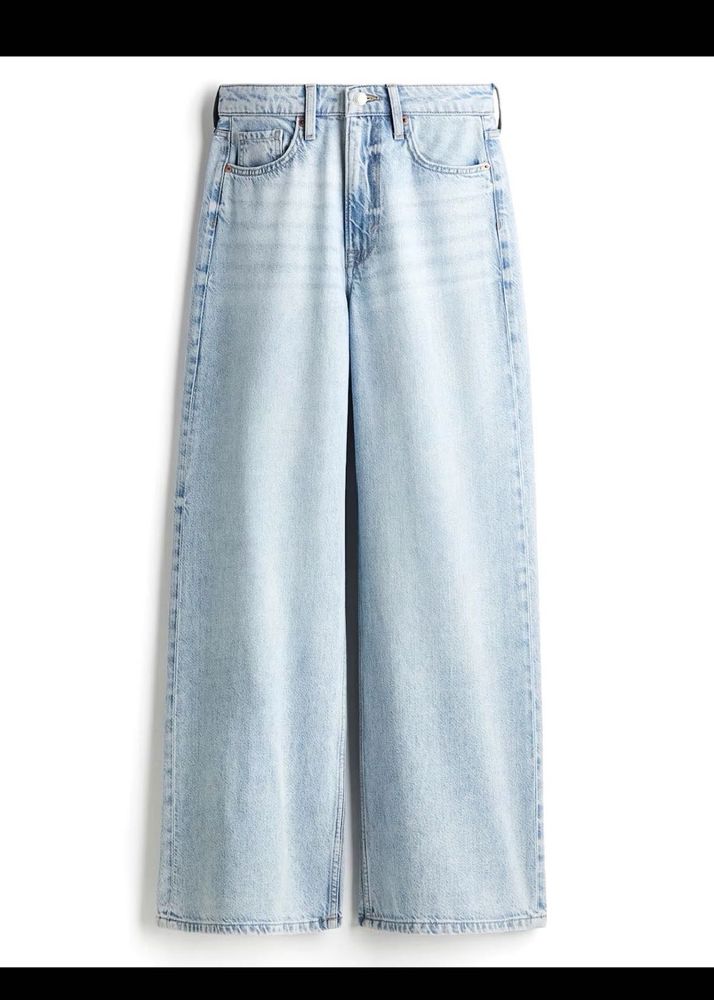 H&amp;M Wide Leg Light Wash Jeans