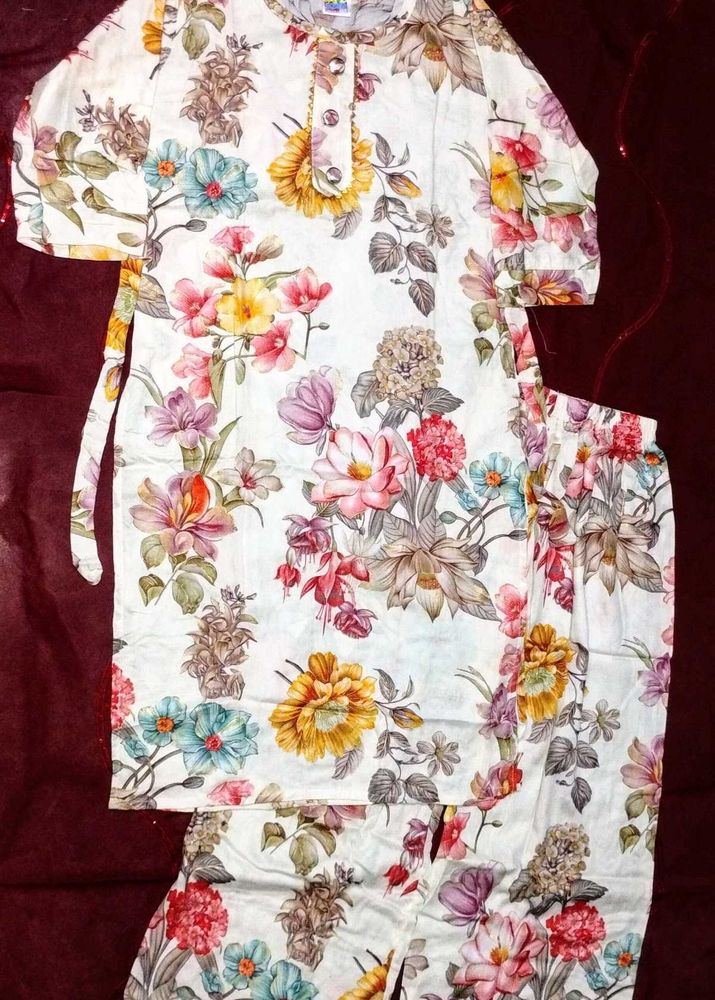 Floral Print Kurta Set with Pants