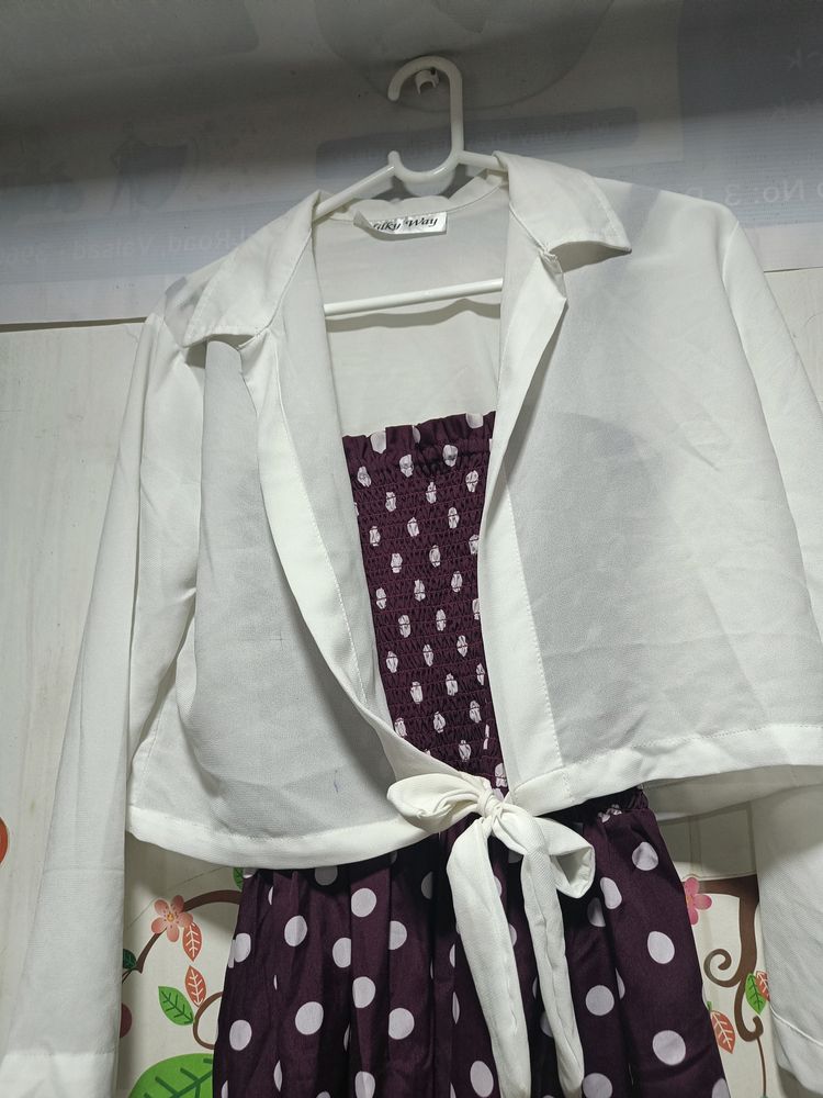 Sleave Less Dress With Jacket