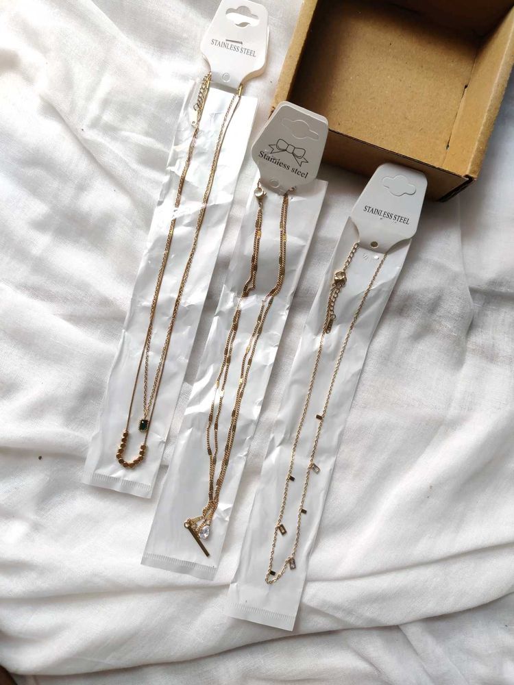 Set of 3 Anti-tarnish Necklaces