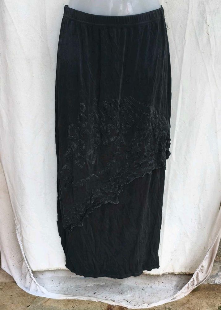 Black Asymmetrical Maxi Skirt