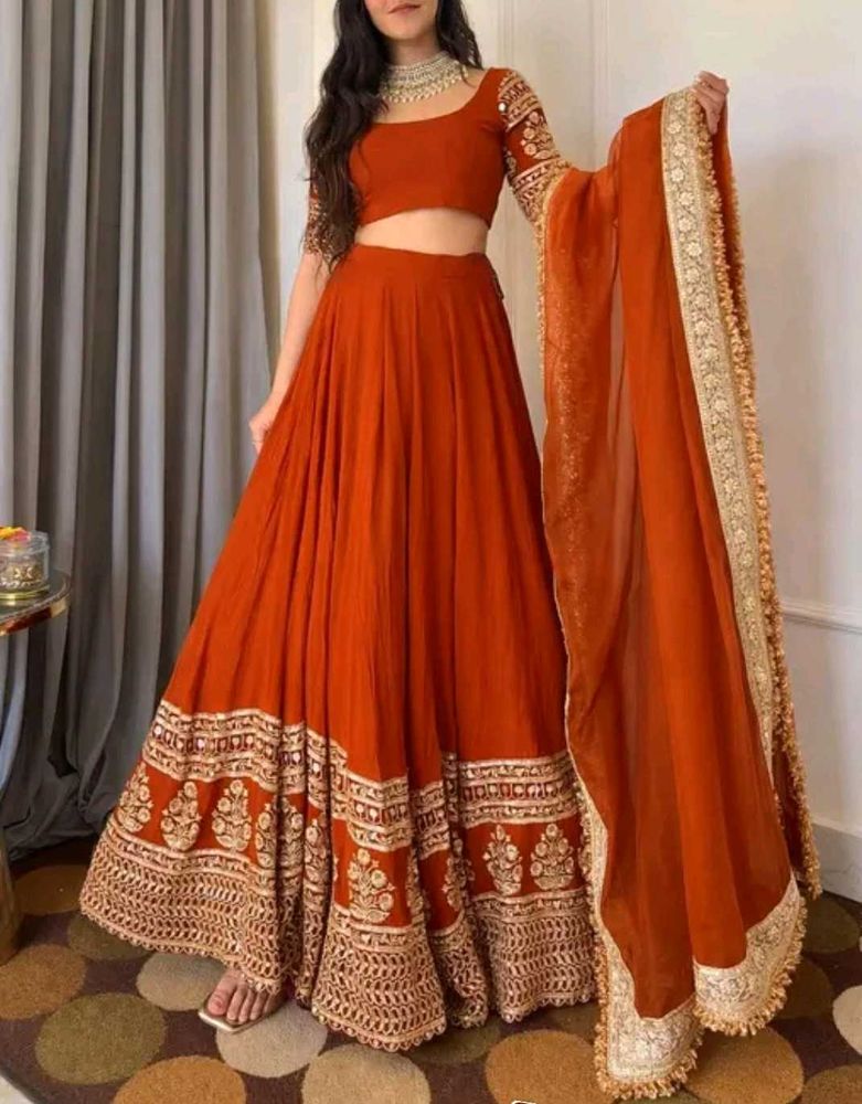 Elegant Orange Lehenga Choli Set