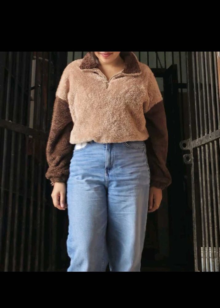 Shein Cozy Brown Sweater Shweatshirt
