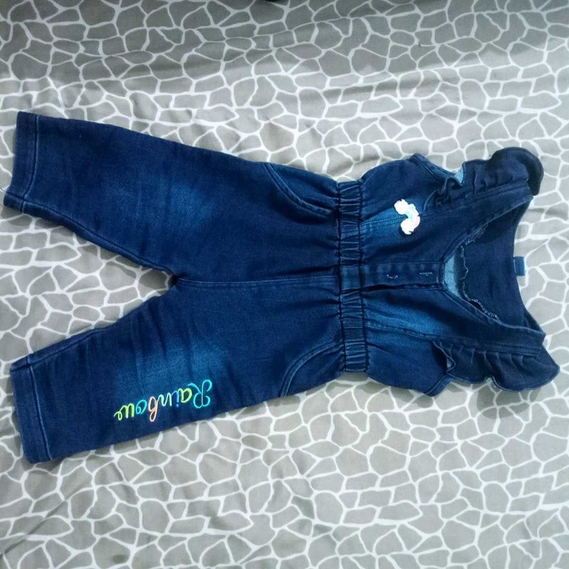 Cute Denim Jumpsuit With T-shirt