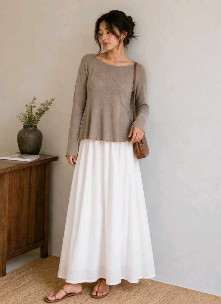 Lightweight Ribbed Long Sleeve Top