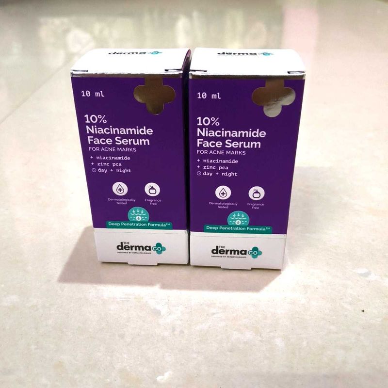The Derma Co 10% Niacinamide Face Serum - 2 x 10 m