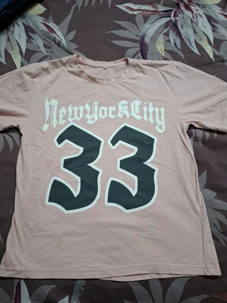 Pink "New York City 33" Graphic Tee