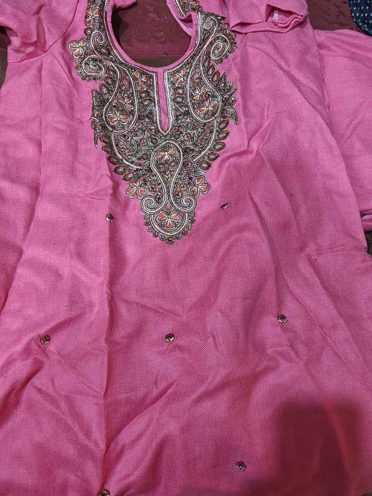 Embroidered Pink Kurta Set