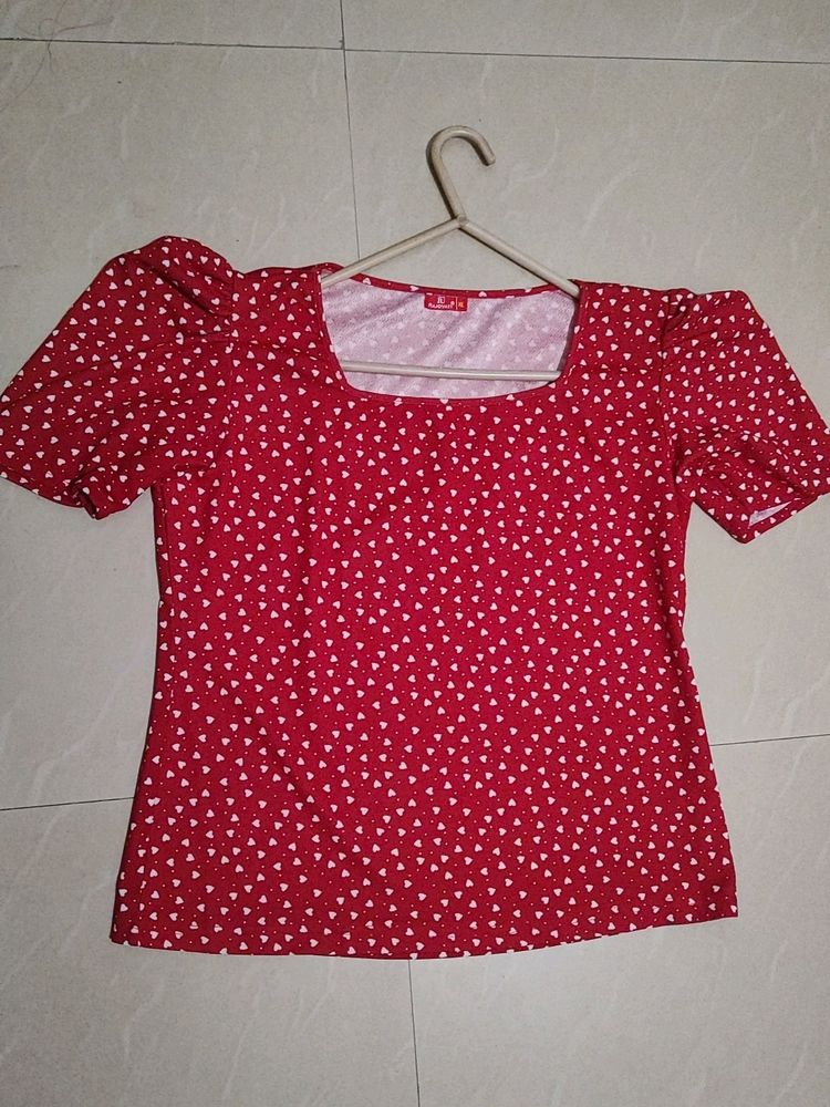Red Top with hearts