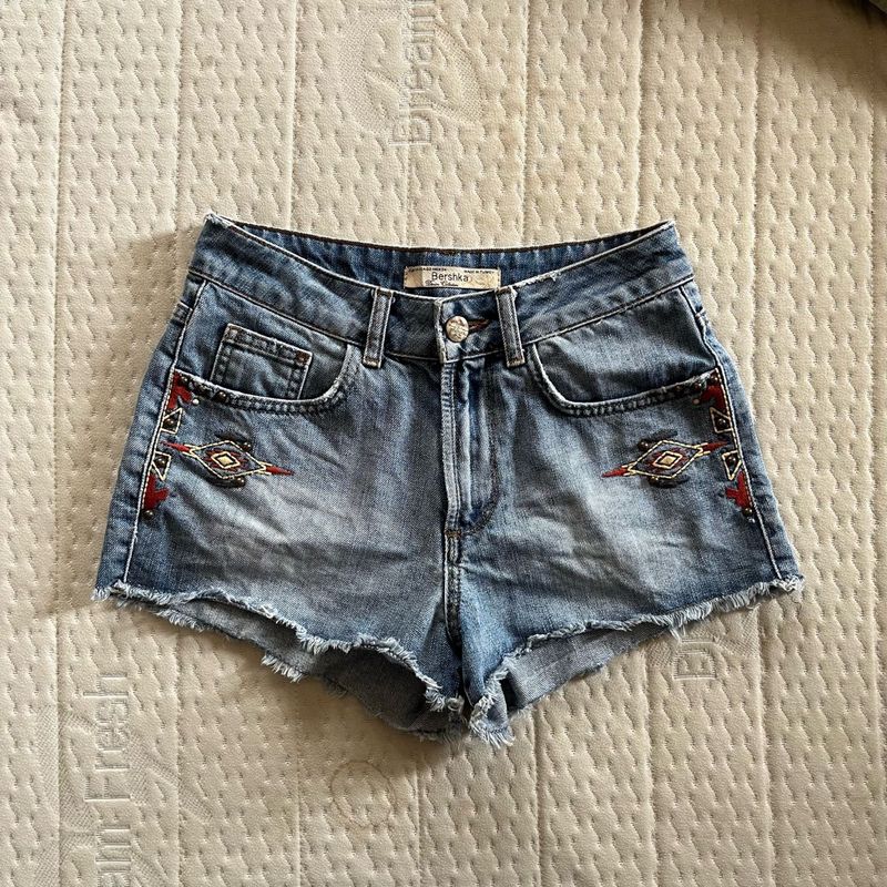 Vintage Bershka Embroidered Denim Shorts