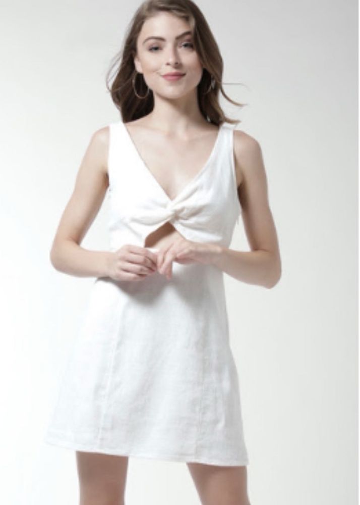 White Sleeveless Mini Dress