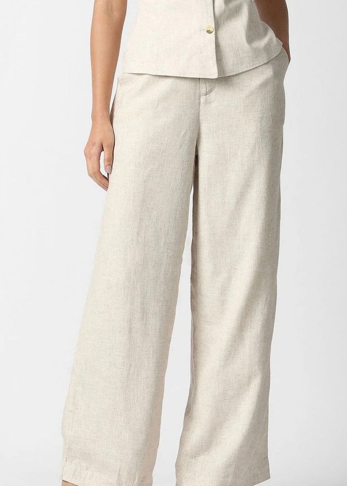 Linen Blend Wide Leg Pants