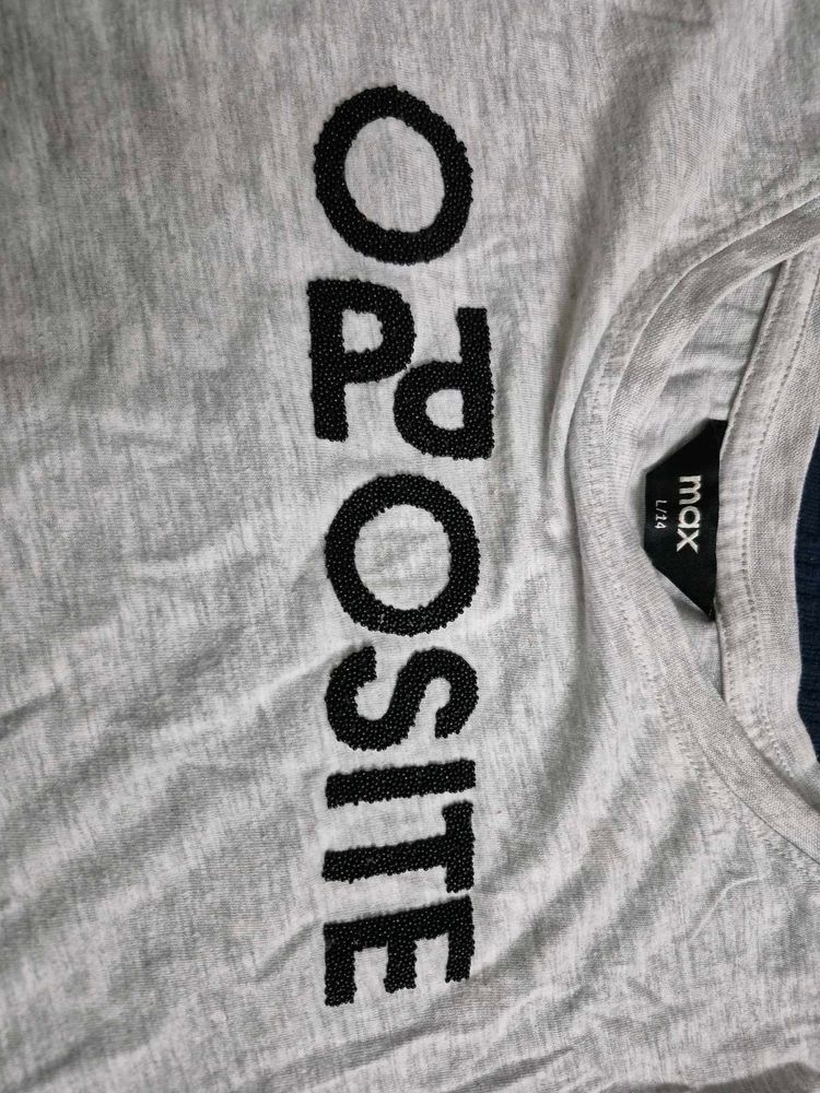Grey 'Opposite' Graphic T-Shirt