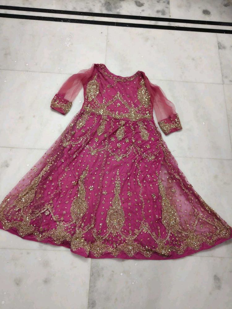 Stunning Pink Embellished Ethnic Gown