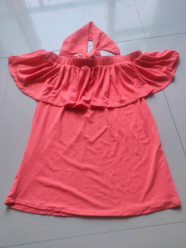 Unused Peach Off Shoulder Top