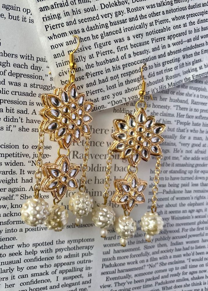 Elegant Gold-Toned Jhumka Earrings