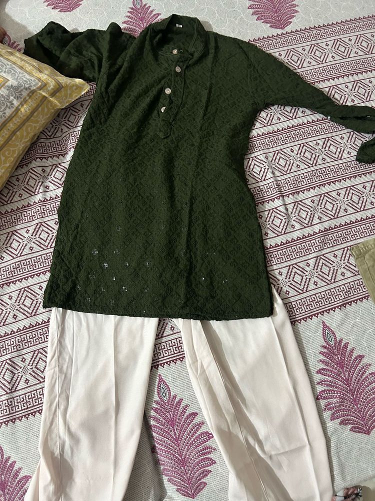 Elegant Olive Green Kurta Set